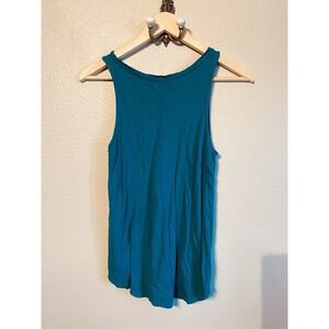 Old Navy Teal Rayon Sleeveless Tank Top Women's Size S Crew Neck Pullover